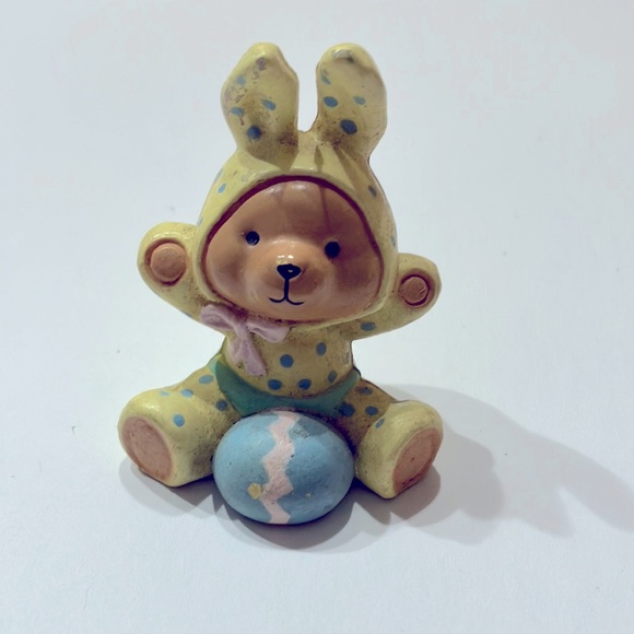 Resin Bear in Easter Bunny Pajamas Figurine - Picture 1 of 7